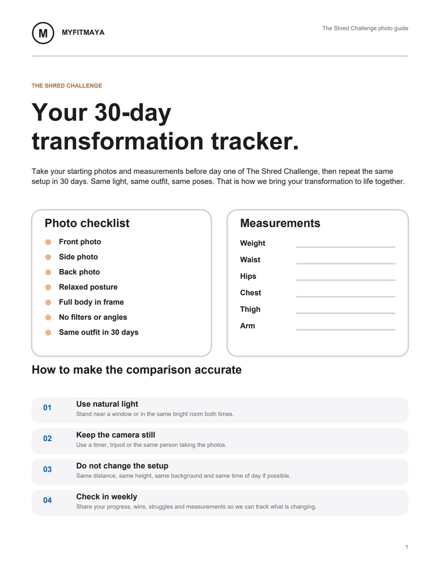 Preview of the before and after photo guide PDF